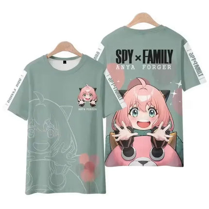 Spy X Family 3D Print T-Shirts Anime Harajuku Kawaii Girl Anya Boys Cosplay Oversized T Shirt Tops Tees Gift Kids Gift Clothing