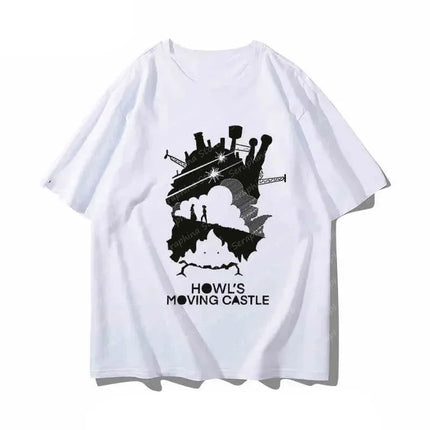 Sleeve T-shirt Women's Clothing Harajuku Aesthetic Hayao Miyazaki Hayabusa Moving Castle Anime Spirited Away