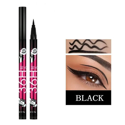 Black Liquid Eyeliner Waterproof Eyeliner Pencil 36H Long-Lasting Liquid Eye Liner Pen Quick-Dry No Blooming Cosmetics Tool
