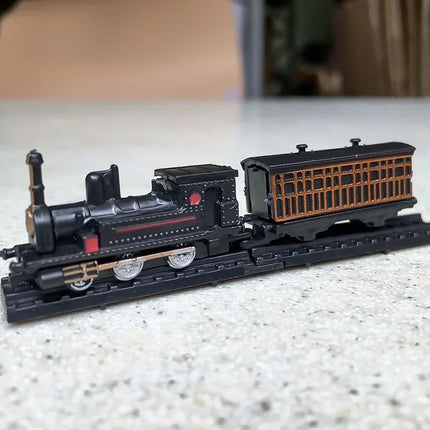 1/200 4D Steam Electric Locomotive Train Model 7cm Mini Plastic Building Kit Sand Table Assembly Toy For Children Gift