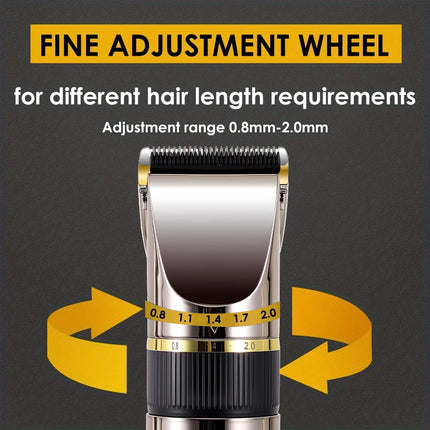 Professional Hair Clipper Ceramic Blade Male Hair Trimmer LED Display Haircut Machine USB Charging