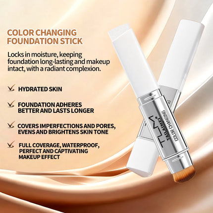 Color Changing Foundation Stick with Spf 15, All Day Flawless, Natural-Looking Complexion, Long-Lasting Wear