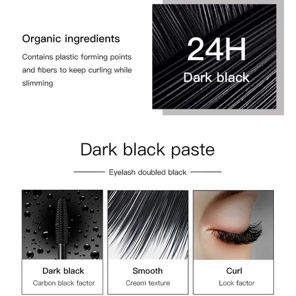 Waterproof Anti-sweat Mascara Lengthens Eyelashes Extension Black Silk Fiber Mascara Female Non-smudge Mascara Makeup Cosmetic