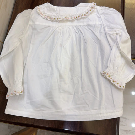 BP autumn and winter new style big girl doll collar embroidered long-sleeved shirt