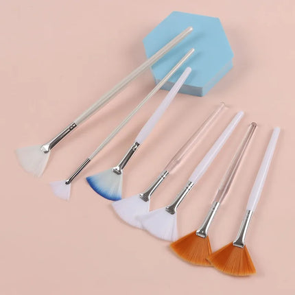 1/8pcs Fan Acid Brush Practical Facial Brushes Soft Portable Mask Brushes Soft Brush Skin Management Beauty Salon Brush Tool