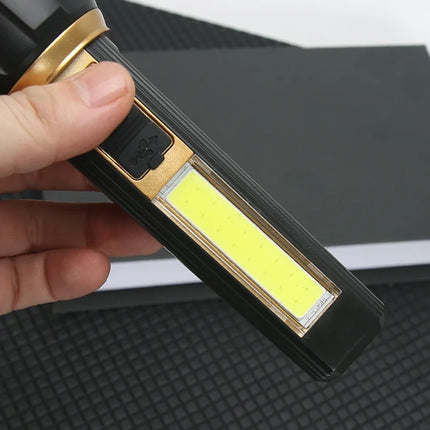 1/A Set Super Bright LED Flashlights USB Rechargeable Telescopic Zoom Tactical Torch Portable Long-Range Camping Fishing Lantern