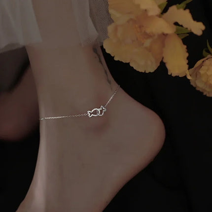 PANJBJ 925 Silver Color Mosubi Zircon Anklet For Women Girl Simplicity Retro Exquisite Jewelry Birthday Gift Dropshipping