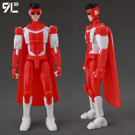 9L3D Invincible T13 Mark RedWhite Suit Dummy13 Anime Action Model Multi-Jointed Figure Superhero Toys Gift For Lover 14cm Height