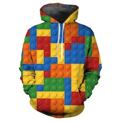 Toy Building Blocks 3D Printed Pop Hoodies For Men Clothing Toys Graphic Women Hooded Sweatshirts Mens Fashion Cool Pullovers