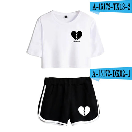 Youthful Payton Moormeier T-shirts shorts Pants Dew navel Sport Girls Short Sleeve Suits Sexy Girls Summer Two Pieces sets