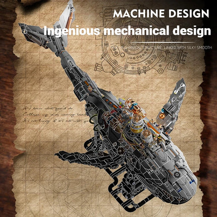 13059 Electric Whale Building Blocks DIY Mechanical Ocean Model STEM Home Decor Birthday Christmas Gift Kids Adults 1388PCS