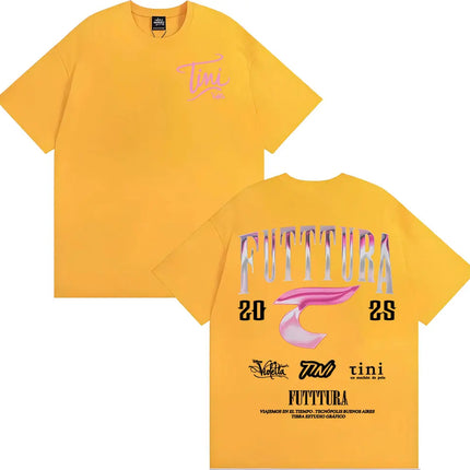 Singer TINI STOESSEL Futtura Album 2025 Tour T-shirt Men Women Fashion Aesthetic Retro Tee Shirt Cotton Casual Oversized T Shirt