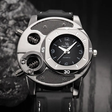 Men's Watch, Leisure Sports V8 Quartz Watch, Trendy Fashion Silicone Watch Classic Analog Display Wristwatch for Casual