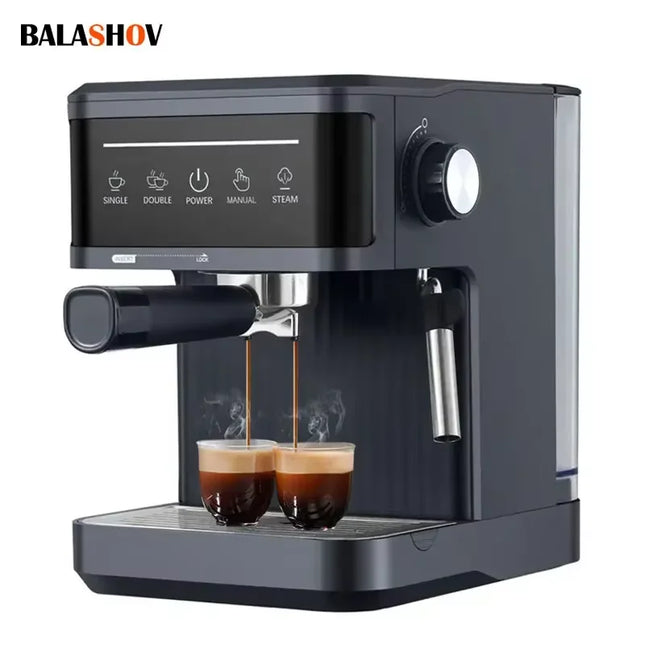 Electric Espresso Maker Professional Italian Espresso Coffee Maker Semi-Automatic Italian Cappuccino Milk Frother Coffee Machines 20Bar