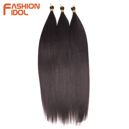 FASHION IDOL 28inch 300g/3Pcs Ariel Straight Pony Hair Crochet Braids Hair Synthetic Braiding Hair Soft Crochet Hair Extensions
