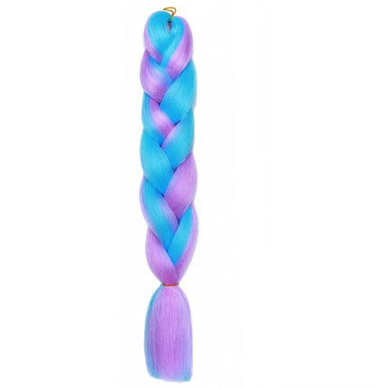 Synthetic Jumbo Braids Hair 24Inch Braiding Hair Extensions Ombre Fake Hair For Crochet Box Braid Blue Purple for Women
