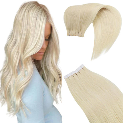 Moresoo Virgin Tape in Hair Extensions 100% Real Human Hair 2.5g/pcs Natural Straight High Quality 12 Months Hair Tape ins