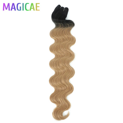 Magicae 30Inch 200g/Pc Chocolate Ombre Brown Orange Blond P27/613 Bio Body Wave Grey High Temperature Synthetic Hair Extension