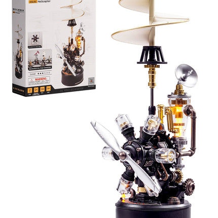 ROKR Da Vinci Helicopter CGL01 – A mechanical 3D puzzle with wireless audio-visual interaction, an adult steampunk desktop model