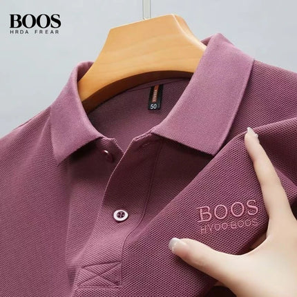 New Men's High-Quality Embroidered Logo Short-Sleeved Polo Shirt, Summer Fashion Casual Breathable Cool T-Shirt Top