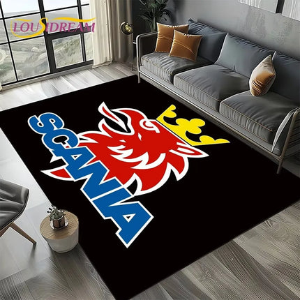 2025 New 3D S-Scania Top Class Truck Lorry Cartoon Rug Carpet for Living Room Bedroom Home Decor, Floor Mat Non-slip Sofa Doormat