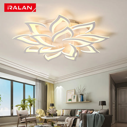 IRALAN Nordic Minimalist Ceiling Light With Remote Control Living Room Modern Creative Petal Design Ceiling Lamp Fixture Bedroom