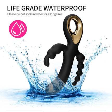 3 In 1 Dildo Rabbit Vibrators For Woman Clitoris Massage Anal Beads Sex Toys For Adults G-Spot Stimulation Female Masturbator 18