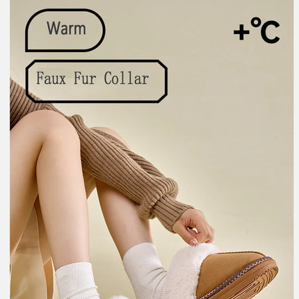Evshine 2024 New Women Fuzzy Warm Slippers Faux Fur Cotton Slippers Fluffy Non-Slip Slides Winter Fashion Women Cozy House Shoes
