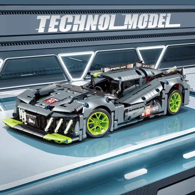 Technical 9X8 Hybrid Hypercar Sports Car Building Blocks Super Racing Vehicle Decor Model Bricks Toy Gifts Birthday Gifts Toy