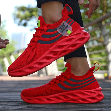 Men's Mesh Running Shoes Breathable Lightweight Sneakers Outdoor Mesh Black Running Shoes Athletic Jogging Tenis Walking Shoes