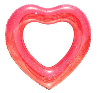 Inflatable Swimming Ring Love Swimming Ring Sequined Swimming Ring Pvc Heart-shaped Floating Ring Floating Row 120cm Water