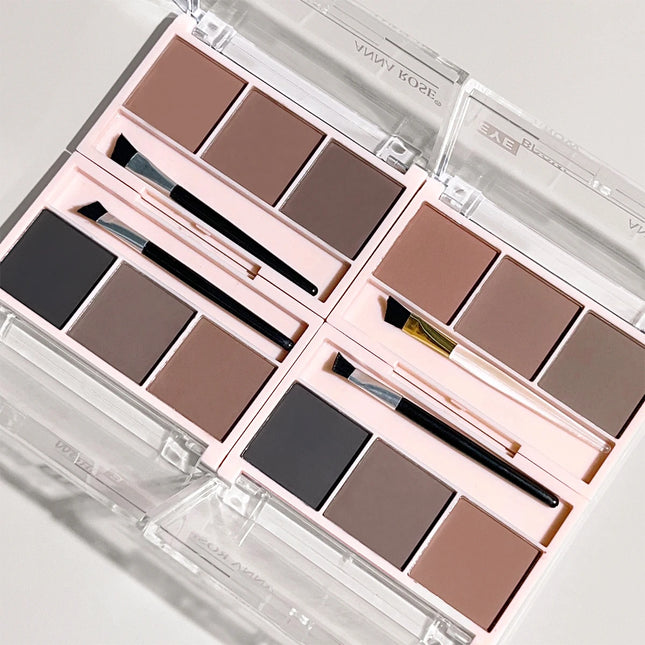 Three-color eyebrow powder shadow, three-dimensional eyebrow shape, waterproof and sweat-proof, natural long-lasting eyebrow powder