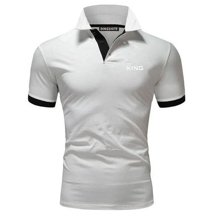 Summer new fashionable men's contrasting polo shirt, breathable short-sleeved casual men's lapel top