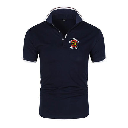 Better Dead Than Red The new men's polo shirt is suitable for summer wear and is soft and comfortable