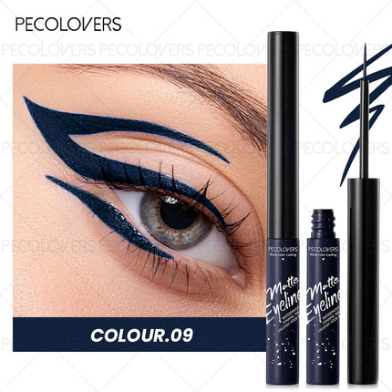 1PC Matte Colored Liquid Eyeliner Pen, Quick Drying, Smooth, Black/brown/blue, for A Charming Halloween Christmas Eye Makeup