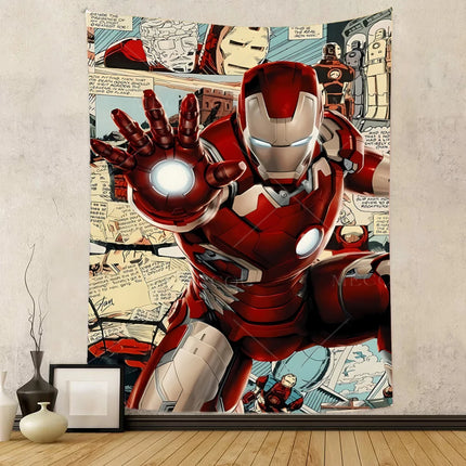 Iron Man Red Flash Backdrop for Birthday Party Decor Hero Marvel Superhero Background for Baby Shower Party Cake Table Supplies