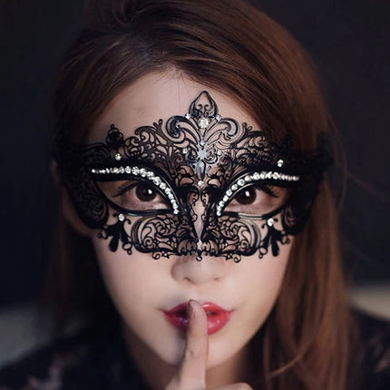 Lady Women Crown Style Sexy Half Face Ultra-light Metal Mask Halloween Party Masquerade Evening Mardi Gras Funny Costume Props
