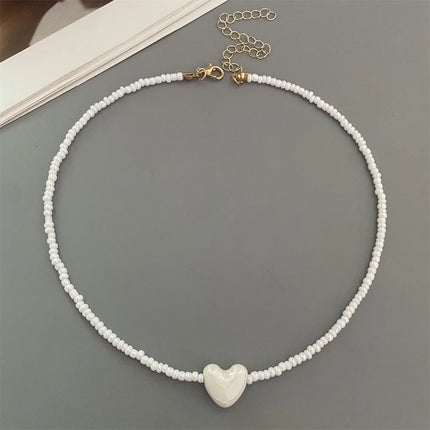 New Fashion Candy Color Choker Necklace for Women Girl Love Heart Square Geometric Short Necklace Seed Bead Neck Jewelry 2026