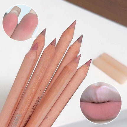 Rose Pink Lip Liner Matte Long Lasting Natural Lipliner Pencil Wooden Pole Nude Brown Lip Liner Lipstick Lips Contour Makeup
