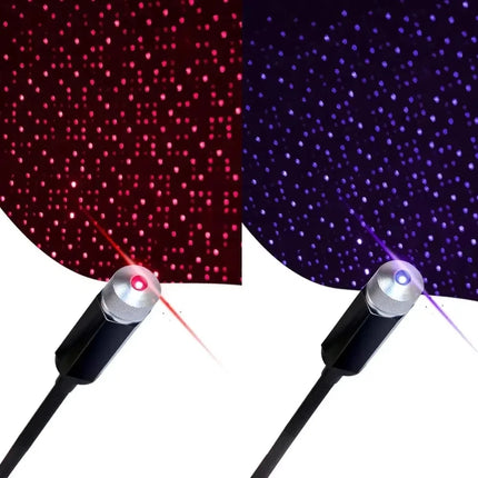 LED Starry Sky Lamp 5V USB Powered Galaxy Starry Projector Night Lamp Romantic Atmosphere Light For Car Roof Bedroom Decoration