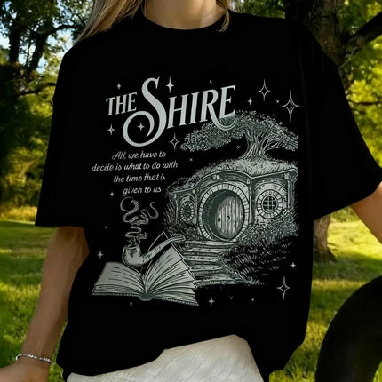 The Shire LOTR Comfort Colors Shirt Fantasy Book Lover Tee Funny Second Breakfast T-Shirt Hobbit Fan Gift Fashion Tops Clothing