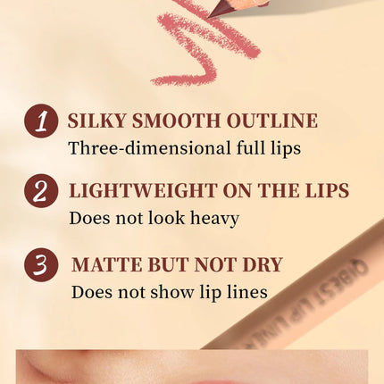 12 piece matte lipliner set, smooth and easy to apply, non smudging and non fading, natural makeup effect