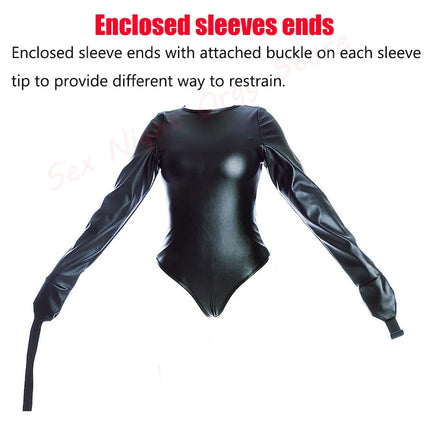 Arm Binder Glove Sleeves,Behind Back Bondage Armbinder,BDSM Leather Handcuffs Straight Jacket,Sex Toys For Couples
