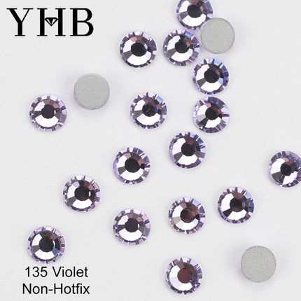 YHB 134-174 Glitter Cold Fixation Flat Back Non-Hotfix Rhinestone For Bags Nails Fabric Garment Decoration Jewelry Accessories