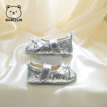 Baby girl princess shoes birthday shoes 0-18 months baby walking shoes soft soled bow shoes