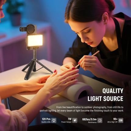 NEEWER LED Selfie & Tattoo Light Compatible with iPhone, Clip on CPL Filter/Tripod Stand/Phone Holder for Photography