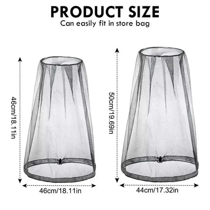 Lightweight Breathable Mesh Mosquito Head Net Anti-Mosquito Insect-Proof Hat Cover for Outdoor Camping Fishing