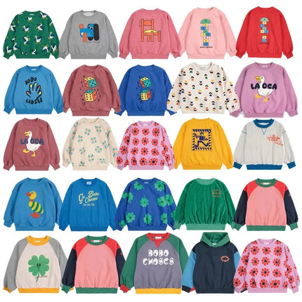 2025 Autumn/winter Boys Sweatshirt Fashion Cartoon Baby Girls Hoodie Pullover Fleece Lining Children's Top Korea Kids Clothes