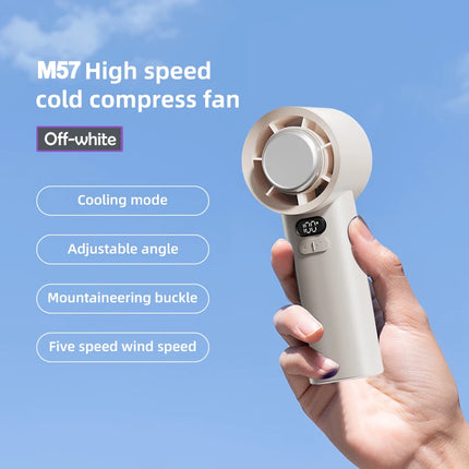 Handheld Air Cooling Mini Turbo Jet Fan 100 Speeds Wind Rechargeable Protable Ice Compress Fans for Outdoor High Speed Cooling