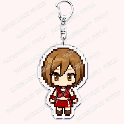 Cute Pixel Chibis Keychains for Accessories Touya Emu Rui Akito Tsukasa Virtual Singers Key Chains Jewelry Keyrings Fans Gifts
